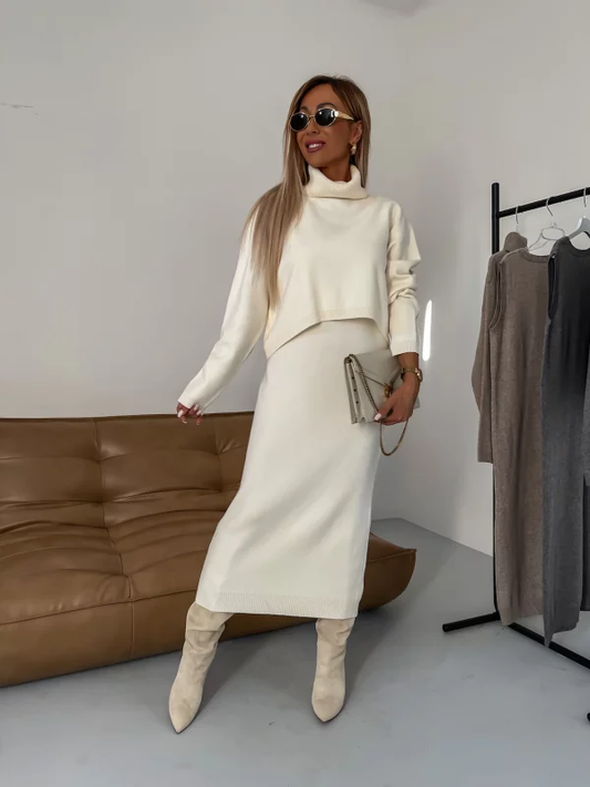Karin™  Knit Midi Dress & Turtleneck Sweater