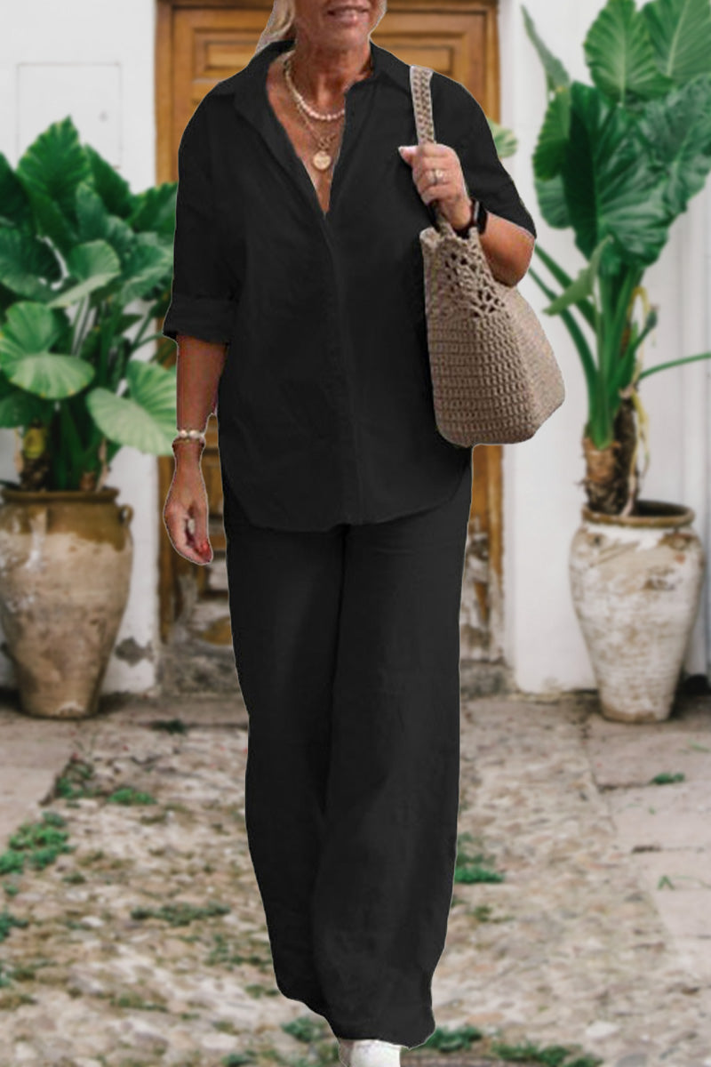 Amethyst™ Relaxed Shirt & Trousers Two-Piece Set