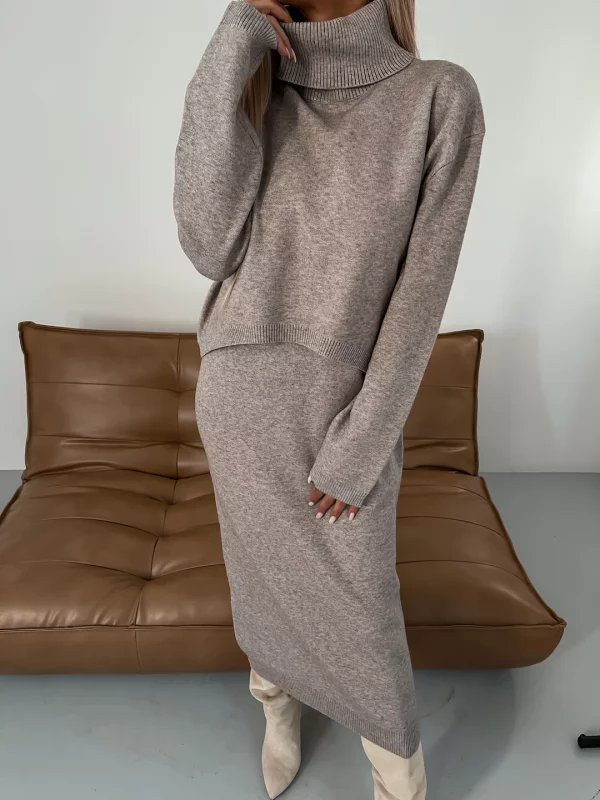Karin™  Knit Midi Dress & Turtleneck Sweater