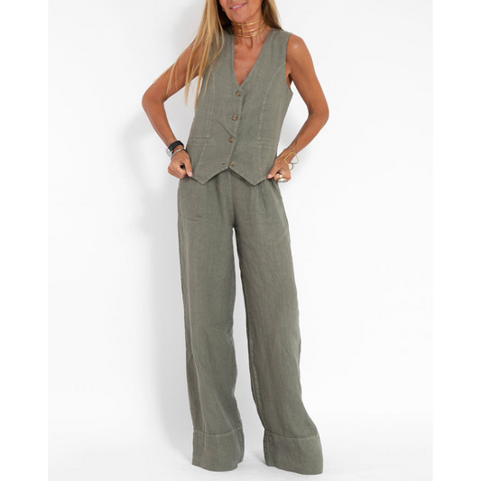 Ashia™ Women Sleeveless V-neck 2 Piece Set