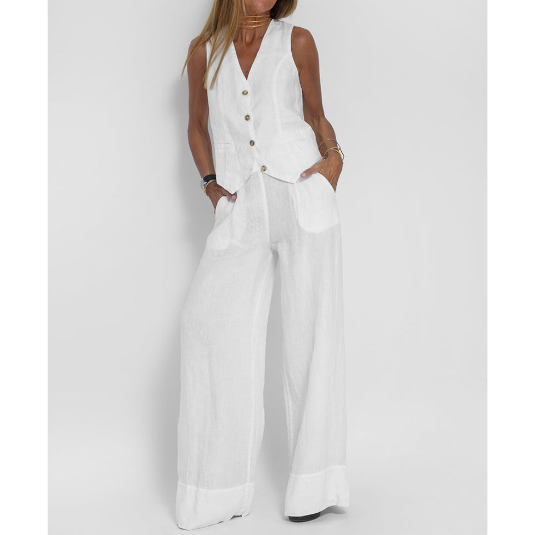 Ashia™ Women Sleeveless V-neck 2 Piece Set