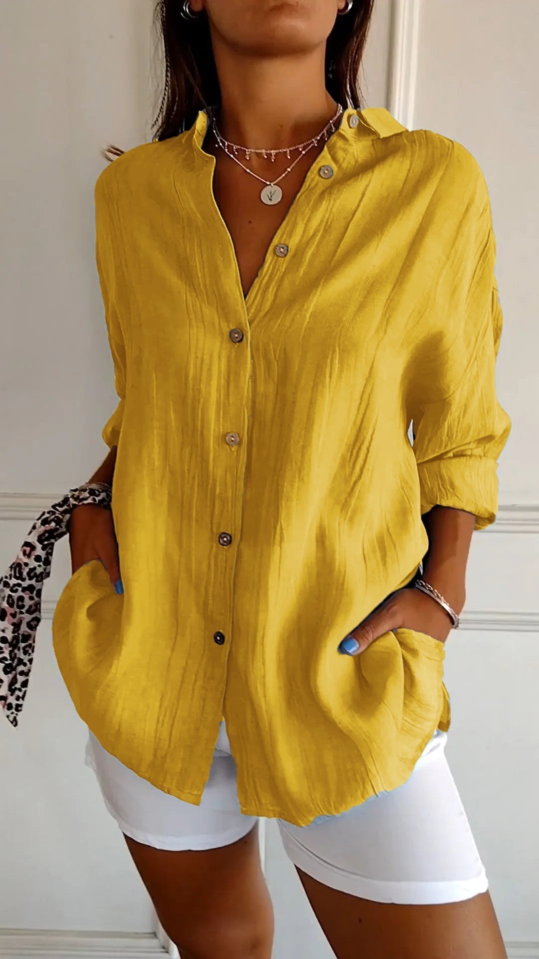 Jerusha™  Pleated Classic Blouse