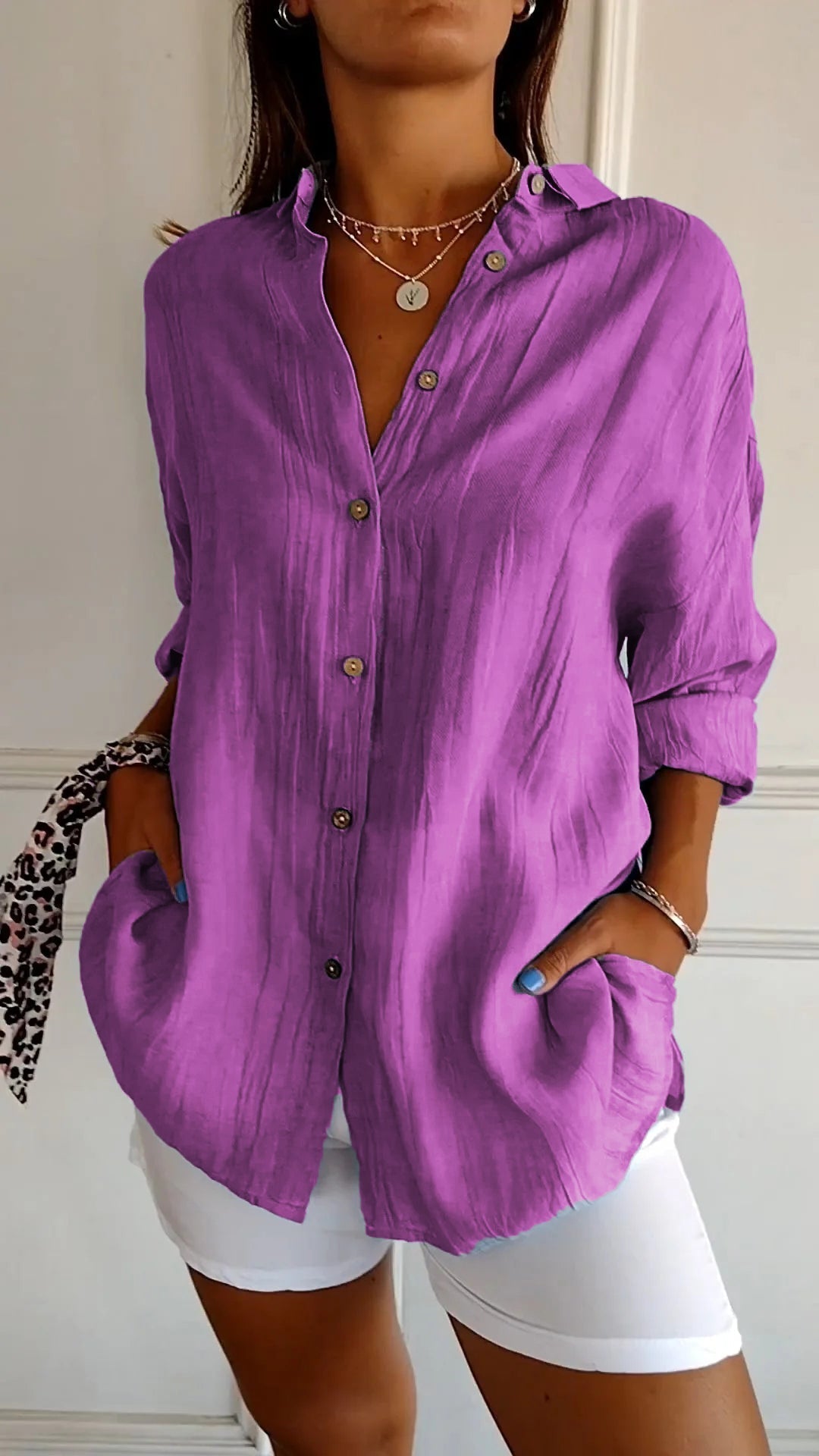 Jerusha™  Pleated Classic Blouse
